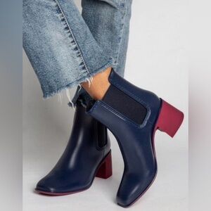 Jeffrey Campbell Rainy Day Boots Navy Rain boots Women Purple Ankle Boot Size 10
